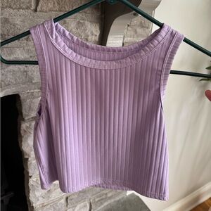 SHEIN Purple Ribbed Crop Tank Top